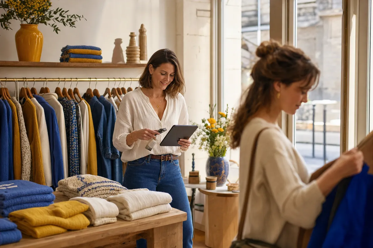 Encaissement sans friction sur caisse enregistreuse shopcaisse en service